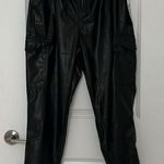 Almost Famous NWT Black Faux Leather Cargo Jogger Pants Size Large Photo 4