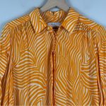 Bailey 44 Shirt Women's S Orange Katrina Wavy Striped Long Sleeve Button‎ Front Photo 2