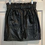 Blashe Black Faux Leather Paper Bag Waist w/ Pockets Mini Skirt Size Small Photo 1