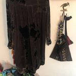 VELVET TIE DYE SHIRT DRESS EUC taupe navy blue size small silk viscose velour Photo 5