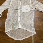 POL  open crochet Button down shacket. Antique white. Size Medium Photo 13