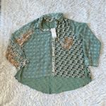 Miss Me  Cara Button Down Top top in Multicolor green size XL Photo 1