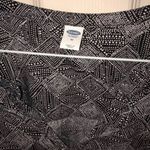 Old Navy long sleeve blouse Top shirt abstract Medium flowy dressy casual black Photo 4