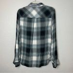 MOSSIMO Women’s Black and Gray Plaid Button Down Shirt Size XL Photo 5