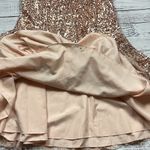 Azazie  rose gold sequin floor length dress Photo 4