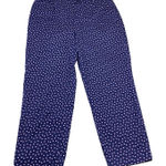 Talbots  Women's Perfect‎ Crop Curvy Pants Size 10 Navy Blue Pink Dots Whimsy Fun Photo 0