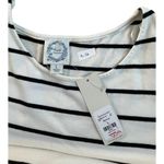 Blue Rain  Ivory & Black Striped Short Sleeve Dress Women Size Large NWT | 9-16 Photo 2