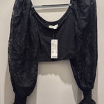 Urban Outfitters  Crop Top Long Sleeve Black Photo 0
