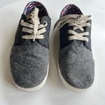 Toms Paseo Movember Mustache Grey Herringbone Shoes Mens Size 6 Womens Size 7.5 Photo 1