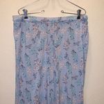 Honeydew blue floral stretchy comfy wide leg capri pajama pants Size L Photo 1