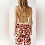 Free People Flook x  Crotched‎ Francis Long Shorts in Cream Orange Size XS Photo 1