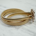 Gold Tone Flower Stretch Cinch Belt Coil Elastic One Size (OS) ✨ Photo 5