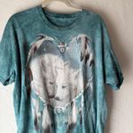 The Mountain XL Wolf Native Tribal Feather Teal Dream Catcher Oversized T Shirt Photo 1