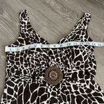 Enfocus Studio En Focus Studio Dress Size 8 Cow Print Sleeveless Fit And Flare Brown White Photo 6