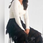 Elan  Off-the-Shoulder White Sweater Photo 3