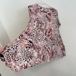 Jennifer Lopez Plus Size Strappy Asymmetrical Top Mauve Purple ish Animal Print Photo 15