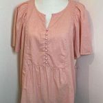 Terra & Sky Pink And White Top Size 0x (14w) NWT Belle Sleeve Tunic Blouse Photo 0