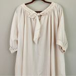 NAP Cream Tie Back Short Puff Sleeves‎ Poplin Oversized Maxi Dress Size Small Photo 8