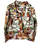 Brigi Country Babes Pajama Top Pin Up Girl Winter Scene Flannel Button Front M Size M Photo 1