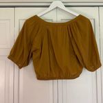 Aerie NWT mustard yellow cropped puff sleeve blouse XS Photo 7