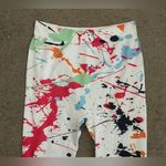 NWOT Splattered Paint White and Colorful Activewear Leggings Photo 3