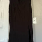 Amsale Black Formal Maxi Dress Gown Event Date Night Wedding Guest Elegant Size 16 Photo 0