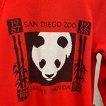 Vintage 1980s 1988 Panda San Diego Zoo Red Crewneck Sweatshirt Small S USA Made Photo 1