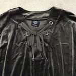 Bobeau Lace Up Velvet Sweatshirt Photo 2