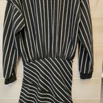 ZARA {S} Asymmetrical Striped Dress Black White Photo 7