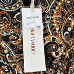 Driftwood  Paisley Print Velour Blazer Jacket Womens XS Tan Black Orange Pockets Photo 5