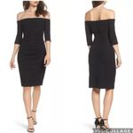 Eliza J  Sparkle Knit Off The Shoulder Sheath Dress Black 6 Photo 2