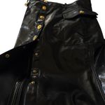 Versace  Vinyl Midi Skirt Medusa Head Gold Buttons Black IT 40 US 4‎ Photo 5