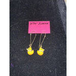 Betsey Johnson Vintage Dollhouse Rubber Ducky Duck Earrings And Necklace RARE Photo 1