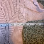 CJ Banks Women's 1X Pink‎ Knit Sweater Tunic Long Sleeve Diamond Openwork New Pink Photo 3