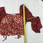 Madden NYC Shirred Print Peasant Top. Padded cups. Size L junior’s 11 Photo 9