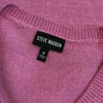 Steve Madden Womens Small Pink Purple V-neck Long Sleeve Knit Sweater Dress Mini Photo 7