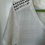 Karen Millen  studded white monochrome blouse with sheer back - Size 2 Photo 1