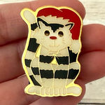 Ugly Christmas Sweater Cute Christmas Cat Enamel Pin Black White Red Kitty Cats Photo 0