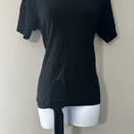 Fifteen Twenty  Womens Black Raw Edge‎ Tie Top Short Sleeve Size L Photo 0