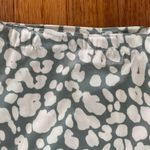 sage green and white silk high waisted skirt Photo 2