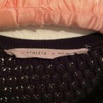 Athleta  Honeycomb Linen Cotton Blend Tunic Sweater Black size Medium Photo 2