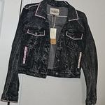 Custom Bling Jean Jacket Black Size M Photo 3