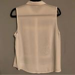 Forever 21 White and Blue Paisley Bandana Print Semi Sheer Sleeveless Tank top Size L Photo 2