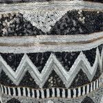 One Clothing One Love Clothing Sequin V-Neck Minidress Aztec Silver Black Gold Women's Sz M Photo 8