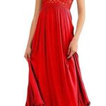 Free People Intimately One Adella Slip Maxi Dress in Bright Red Flowy S NWT Photo 0