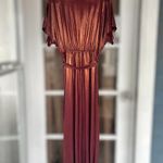 Forever 21 Contemporary Women’s XL Metallic Belted Wide Leg Jumpsuit Luxe Glam Photo 1