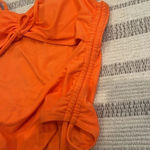 Haloon Womens Ruched Spaghetti Strap Cutout High Leg One Piece Swimsuit Swimwear Orange Size L Photo 6