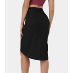 Halara  Womens High Waisted Draped Asymmetric 2-in1 Pocket Casual Skirt Black XS Photo 1