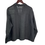 Chico's DESIGN Textured Button Down Shirt Black Long Sleeve Sheer Size 2 (Large) Photo 4