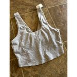Aerie Lace Waffle Longline Bralette Medium Heather Gray Size Medium Photo 6